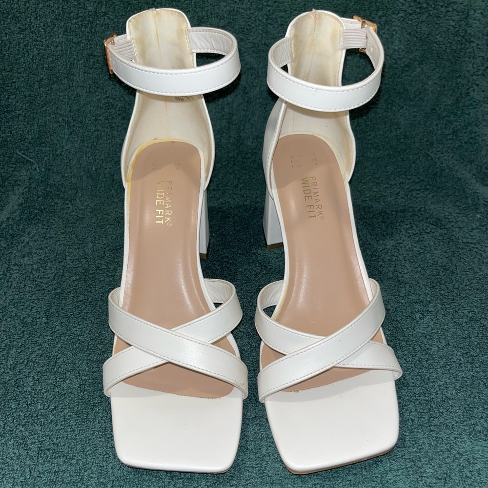 Primark White Strappy Heels